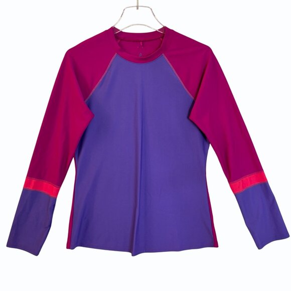 Prana Lorelei Sun Top Womens M UPF Quick Dry Pink Purple Beach Rash Guard - Picture 2 of 9